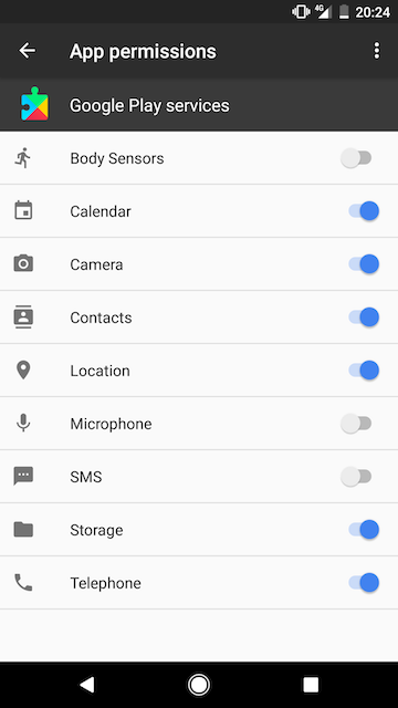 Play Services Permissions